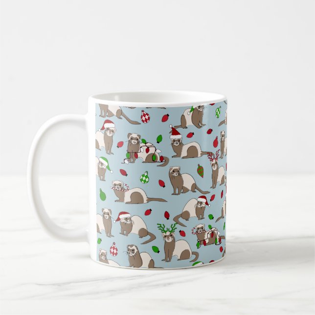 God Jul Ferret Coffee Mugg (Vänster)