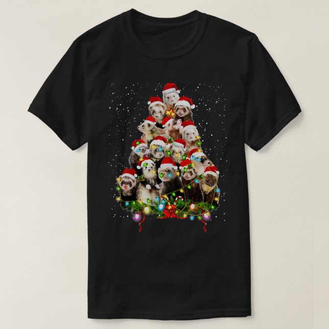 God jul Ferret jul Ornament Träd San T Shirt (Design framsida)