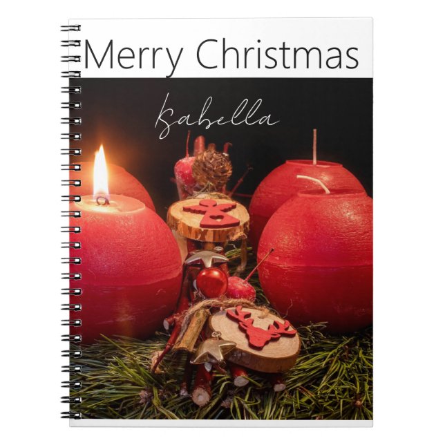 God Jul Festiv Röda Anteckningsbok (Framsidan)