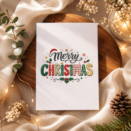 God Jul Festiv Typografi Design Julkort