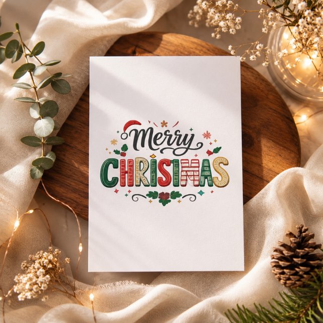 God Jul Festiv Typografi Design Julkort (Skapare uppladdad)
