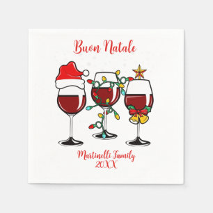 God Jul Festiv Vinglas Italiensk Jul Pappersservett