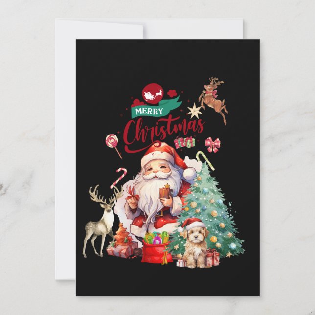 God jul Festive 2024 Santa Inbjudningar (Framsida)