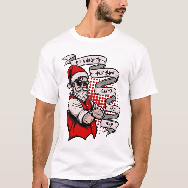 God jul Festive Blant Santa Helgdag T Shirt (Framsida)