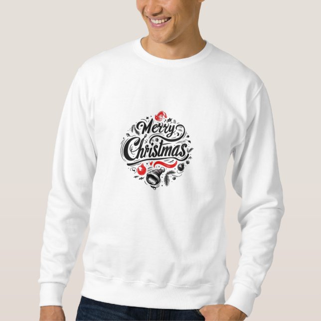 "God jul Festive Design" Lång Ärmad Tröja (Framsida)