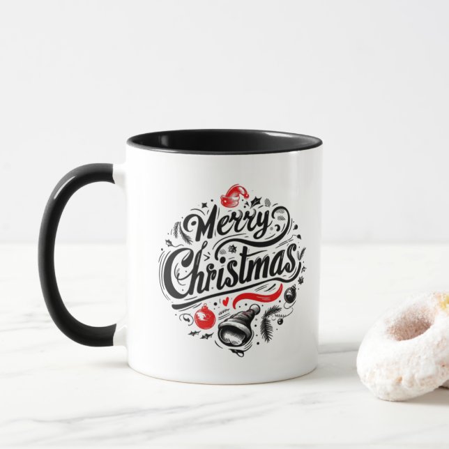 "God jul Festive Design" Mugg (Med munk)