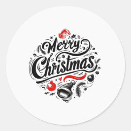 "God jul Festive Design" Runt Klistermärke