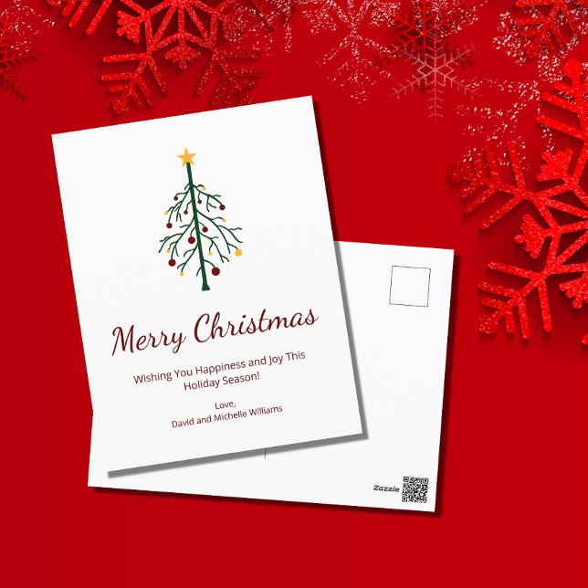 God jul Festive Evergreen Träd Retro Helg Vykort (Skapare uppladdad)