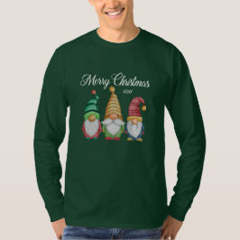 God jul Festive Gnomes Grönt Långärmad T Shirt