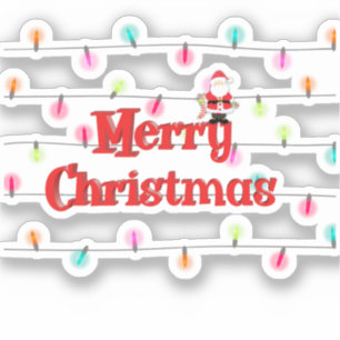 God jul Festive Helgdag Ljus med Santa Santa Santa Klistermärken