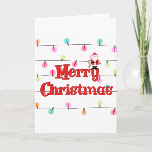 God jul Festive Helgdag Ljus med Santa Santa Santa Kort (Framsida)