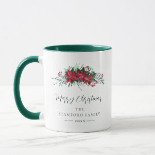 God jul Festive Helgdagar Poinsettia Anpassningsba Mugg