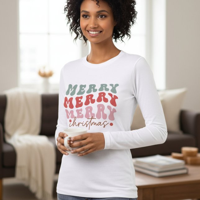 God jul Festive Helgdagars Modern Typography T Shirt (Skapare uppladdad)