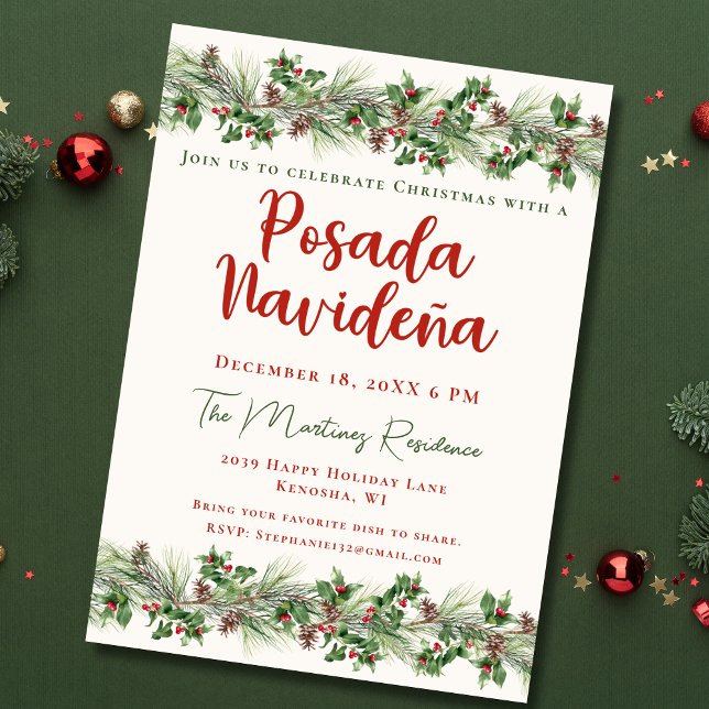 God jul, Festive Mexican Posada Navideña Inbjudningar (Skapare uppladdad)