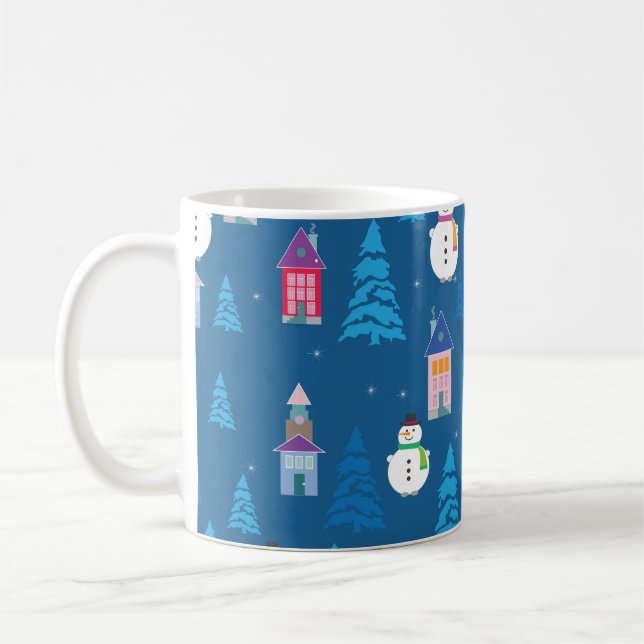 God jul Festive Mönster Design Kaffemugg (Vänster)