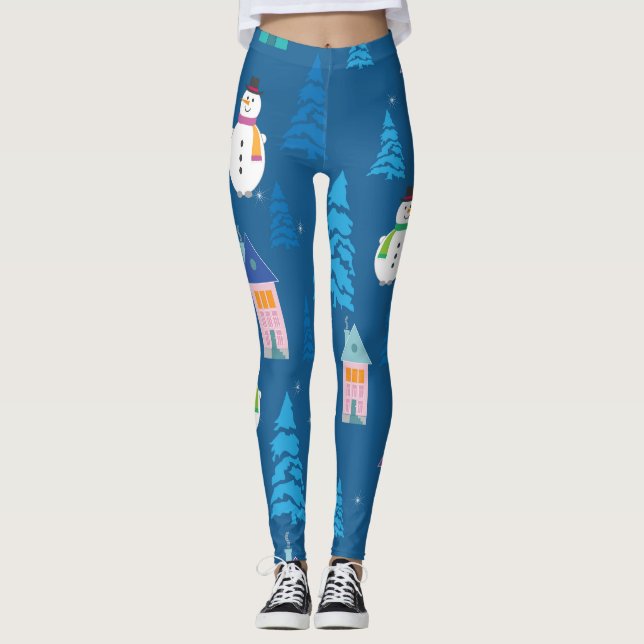 God jul Festive Mönster Design Leggings (Framsida)