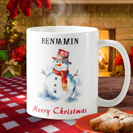 God jul Festive Personlig Snögubbe Kaffemugg