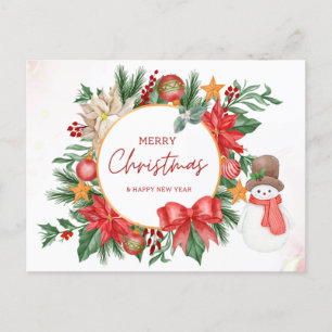 God jul Festive Poinsettia Wandemin Helg Vykort