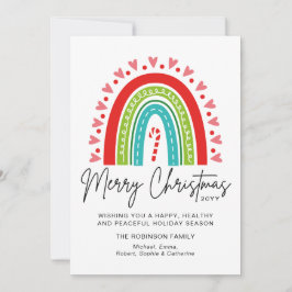 God jul Festive Rainbow Candy cane Heart