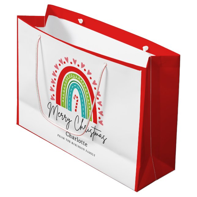 God jul Festive Rainbow Candy cane Heart (Framsidan Vinklad)
