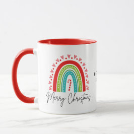 God jul Festive Rainbow Candy cane Heart Mugg