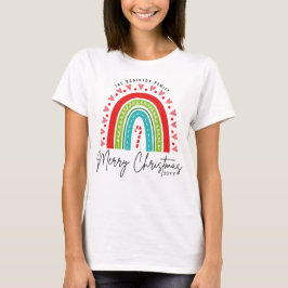 God jul Festive Rainbow Candy cane Heart T Shirt