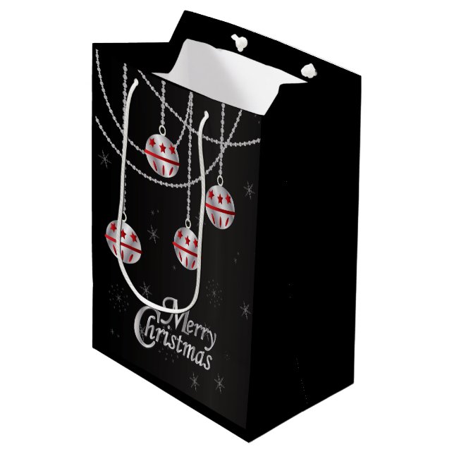 God jul Festive Red och Silver Ornaments (Framsidan Vinklad)