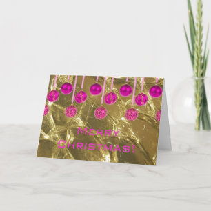 God jul Festive Rosa Guld Baubles Helgkort