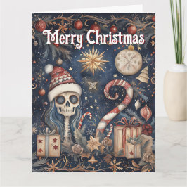 God Jul - Festive Spooky Skull Kort