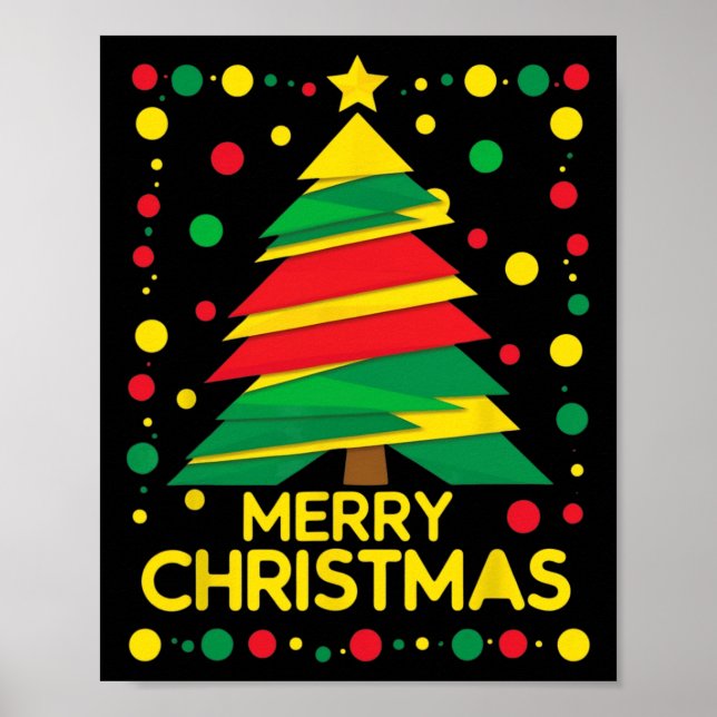 God jul Festive Träd Helgdag Poster (Framsidan)