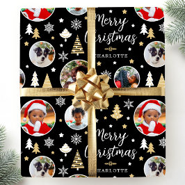 God jul Festive Träd Photo Namn Black Presentpapper
