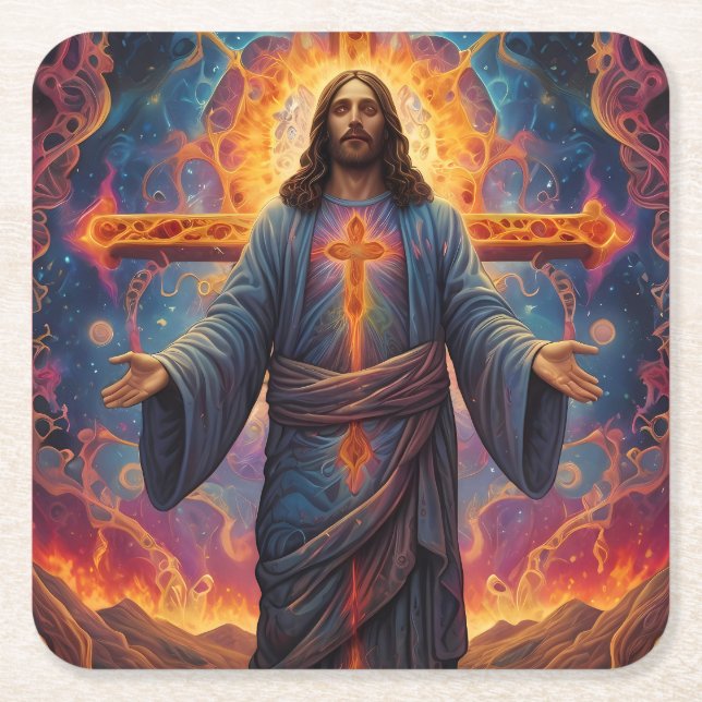 God jul Festive Underlägg Papper Kvadrat (Framsidan)