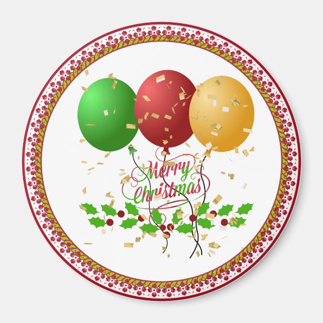 God jul, festlig design, magnet (Framsidan)