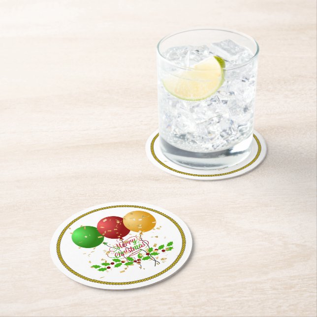 God jul, festlig design, underlägg papper rund (Insitu)