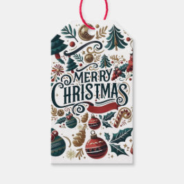 God Jul Festlig & Färgrik Presentetikett