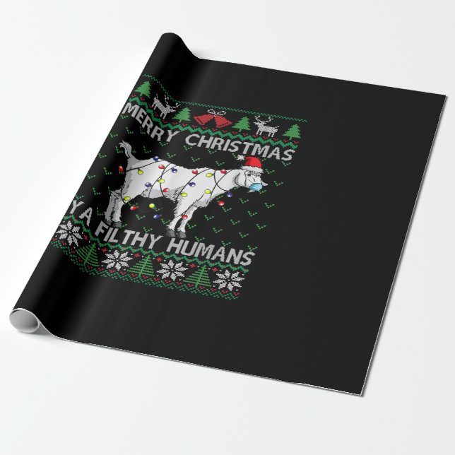God jul Filthy Humans Goat Ugly jul Presentpapper (Utrullad)