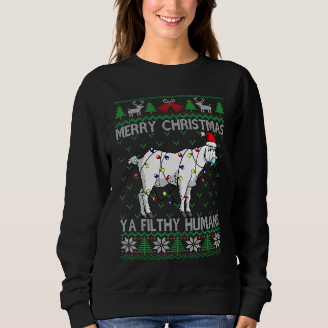 God jul Filthy Humans Goat Ugly jul T Shirt (Framsida)