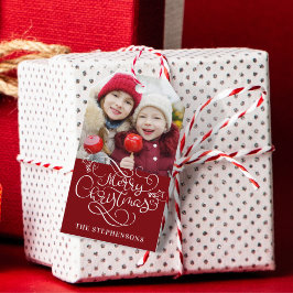 God jul Finare skript Färg Presentetikett