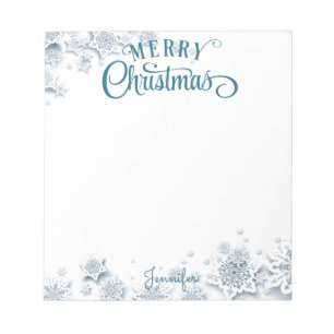 God jul Finare Skript Snö med Namn Gift Note Anteckningsblock