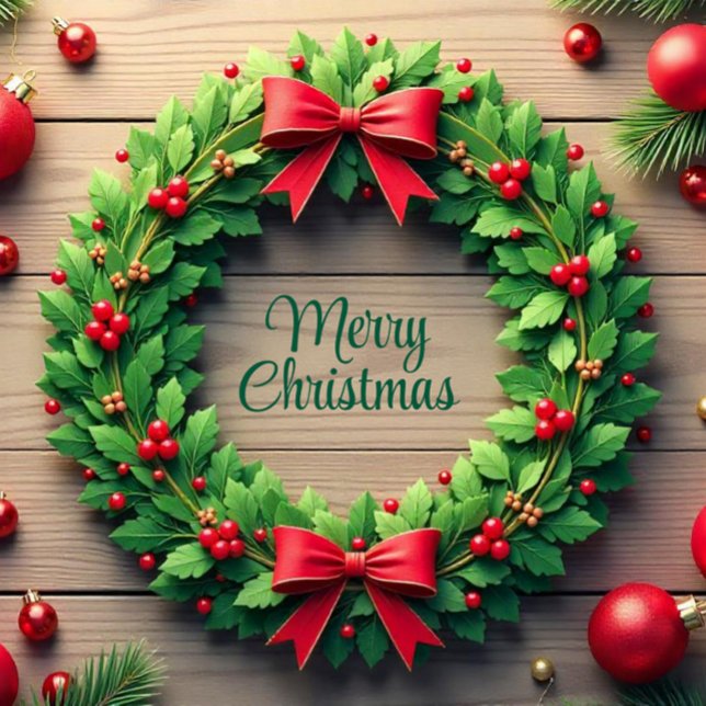 God jul firande krans  helg vykort (Available in a semi-gloss or matte finish
100% satisfaction guarantee)