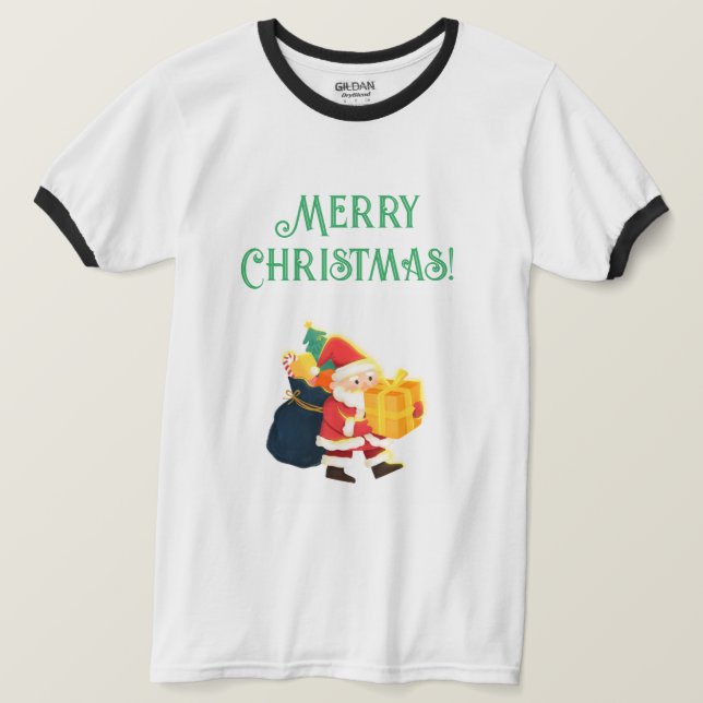 God jul Firande Önskemål tryckt Ringer T Shirt (Design framsida)