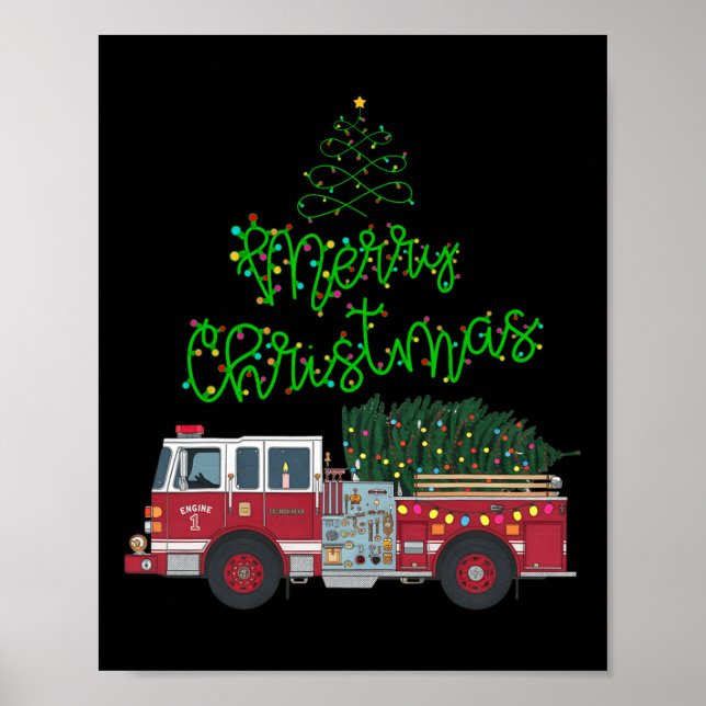God jul Firelångtradare Julafton Träd Ljus Boys to Poster (Framsidan)