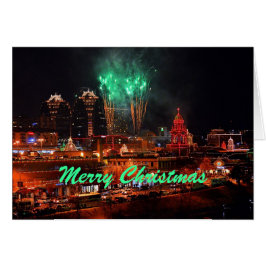 God jul Fireworks Kansas City Plaza Ljus Hälsningskort