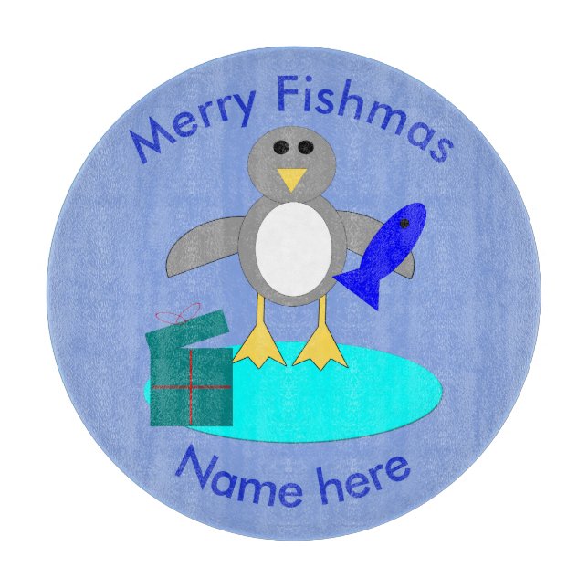 God jul Fishing Penguin Clearboard (Framsidan)