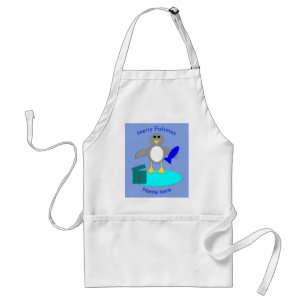 God jul Fishing Penguin Cooking Apron Förkläde