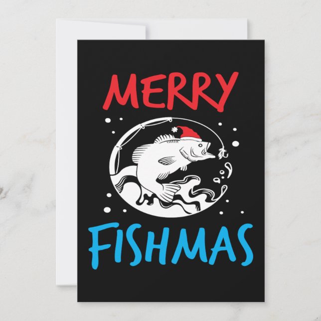 God jul: Fishmas Fish Pun Funny Helgdag Spara Datumet (Framsida)