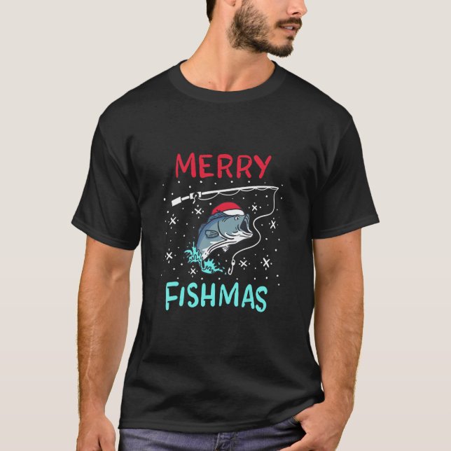 God jul Fishmas Funny Fishing Fish Gift Pr T Shirt (Framsida)