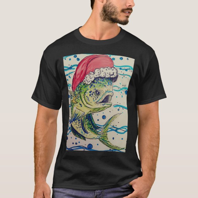 God Jul Fiske T Shirt (Framsida)