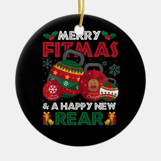 God jul, Fitmas och en ny Rea i Lycklig Julgransprydnad Keramik (Framsidan)