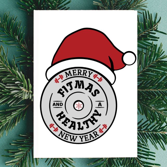 God Jul Fitmas och Hälsosamt Nytt År Kort (Skapare uppladdad)